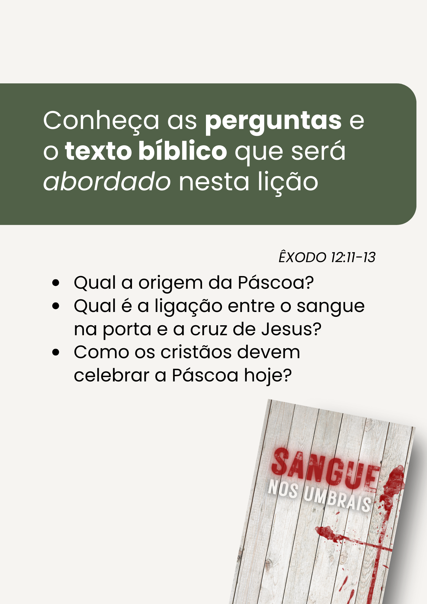 Sangue nos Umbrais | Lição Temática (Páscoa) (PDF)